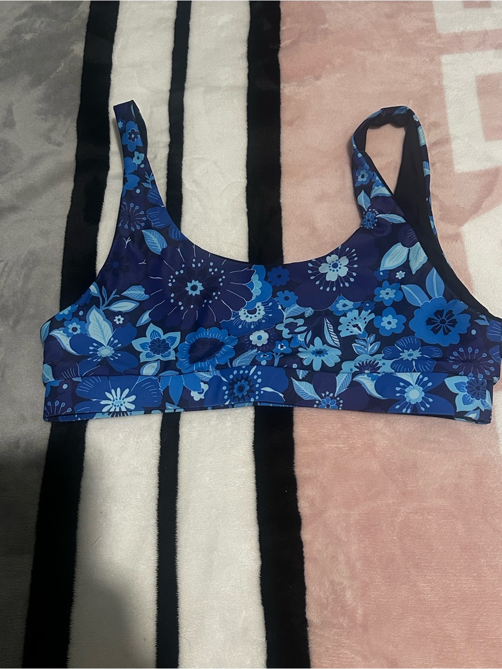 Blue Floral Bikini top